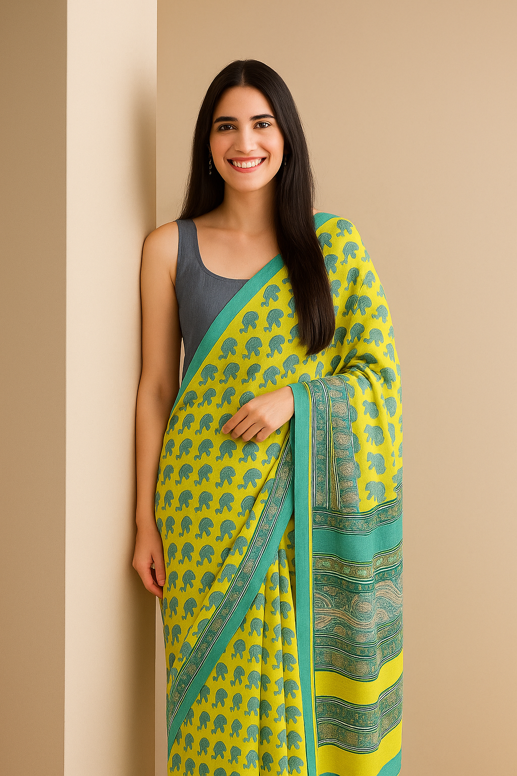 ✨ Pure Cotton Mulmul Multi-Print Saree  🌿