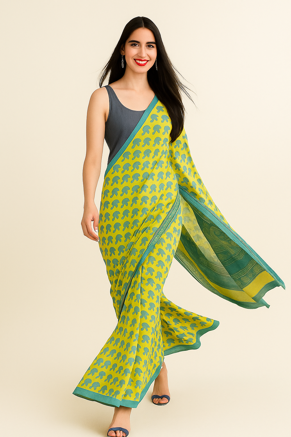 ✨ Pure Cotton Mulmul Multi-Print Saree  🌿