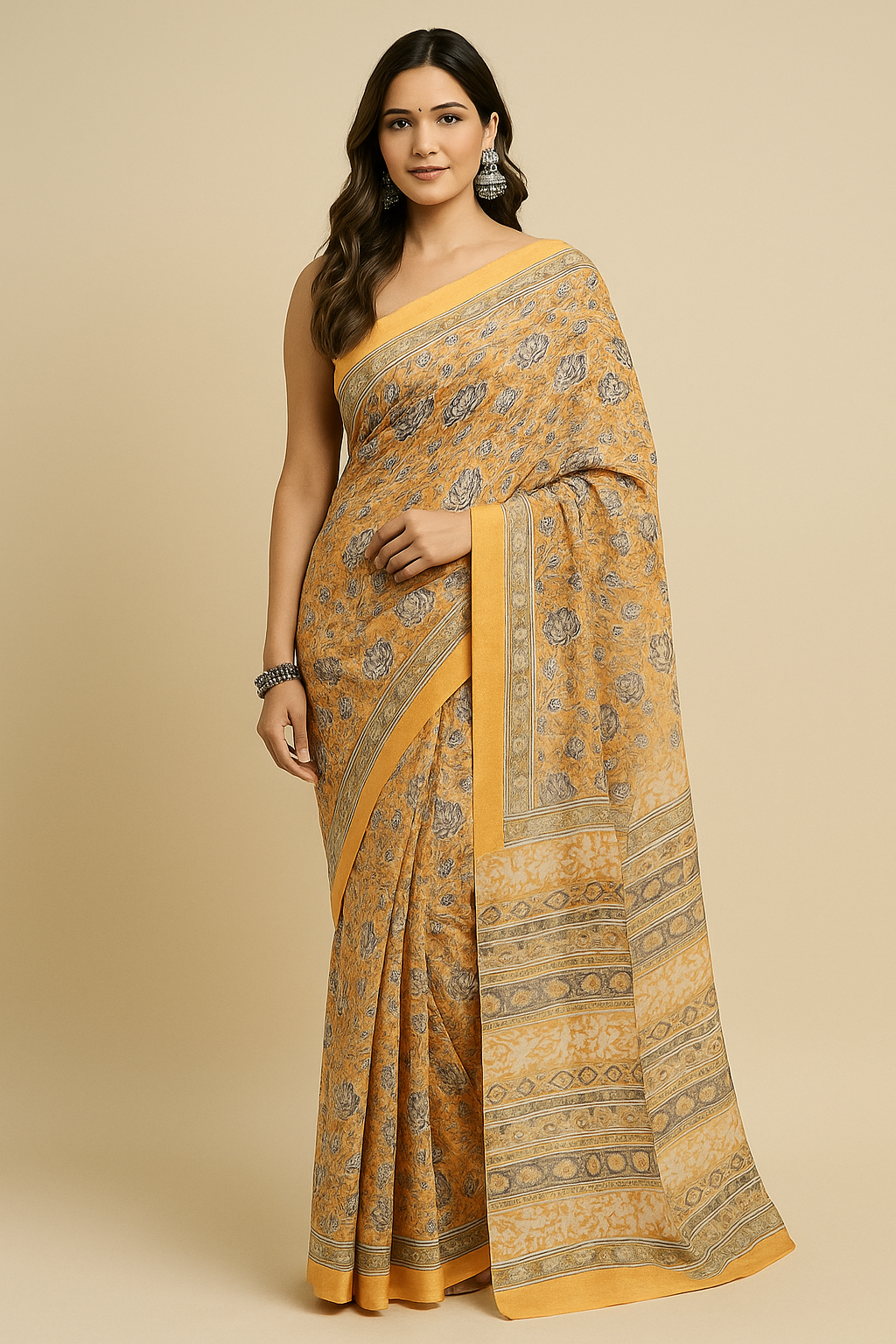 Pure Maheshwari Silk Saree – Elegant Handloom New Arrival