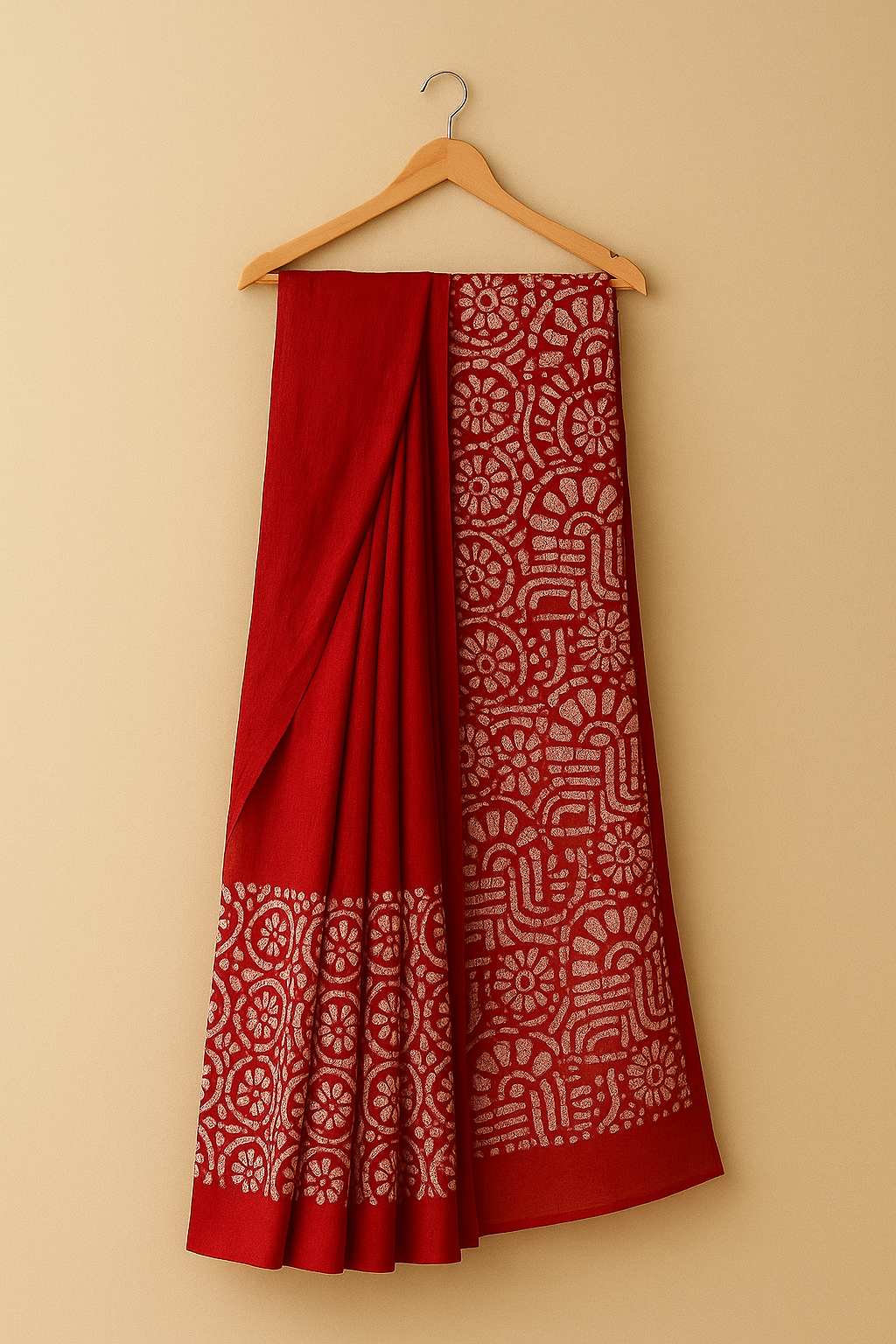 🌟  Pure Cotton Mul Saree – Hand Block Printed Elegance 🌿