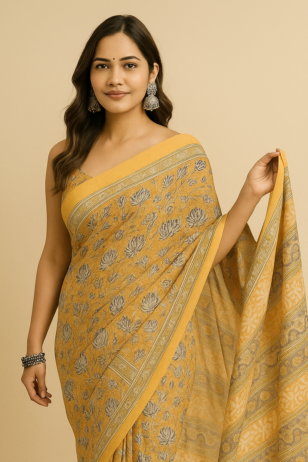Pure Maheshwari Silk Saree – Elegant Handloom New Arrival