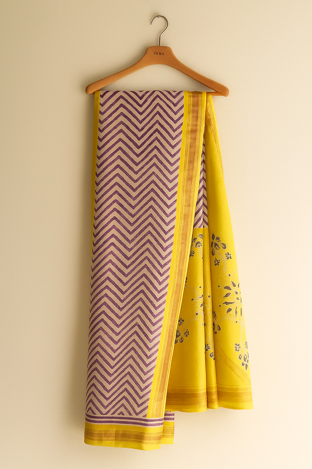 💖 Elegant Hand Block Printed Maheshwari Silk Saree – With Blouse