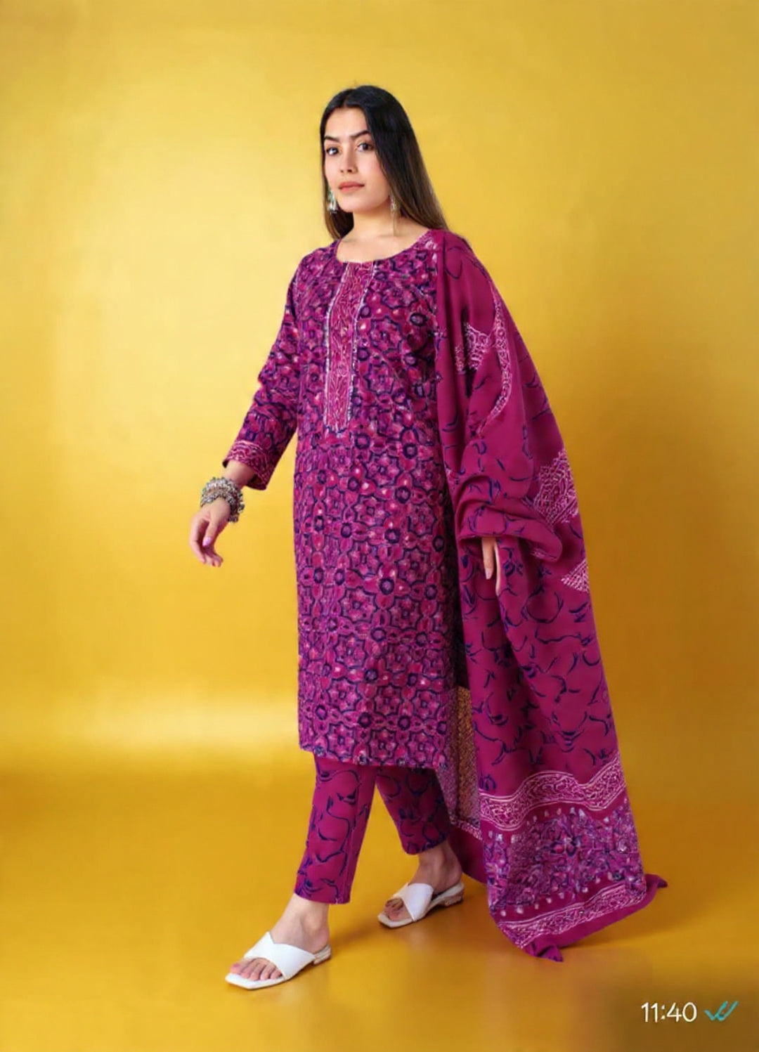 Premium Hand Block Printed Stitched Cotton Suit Set with Cotton Dupatta |