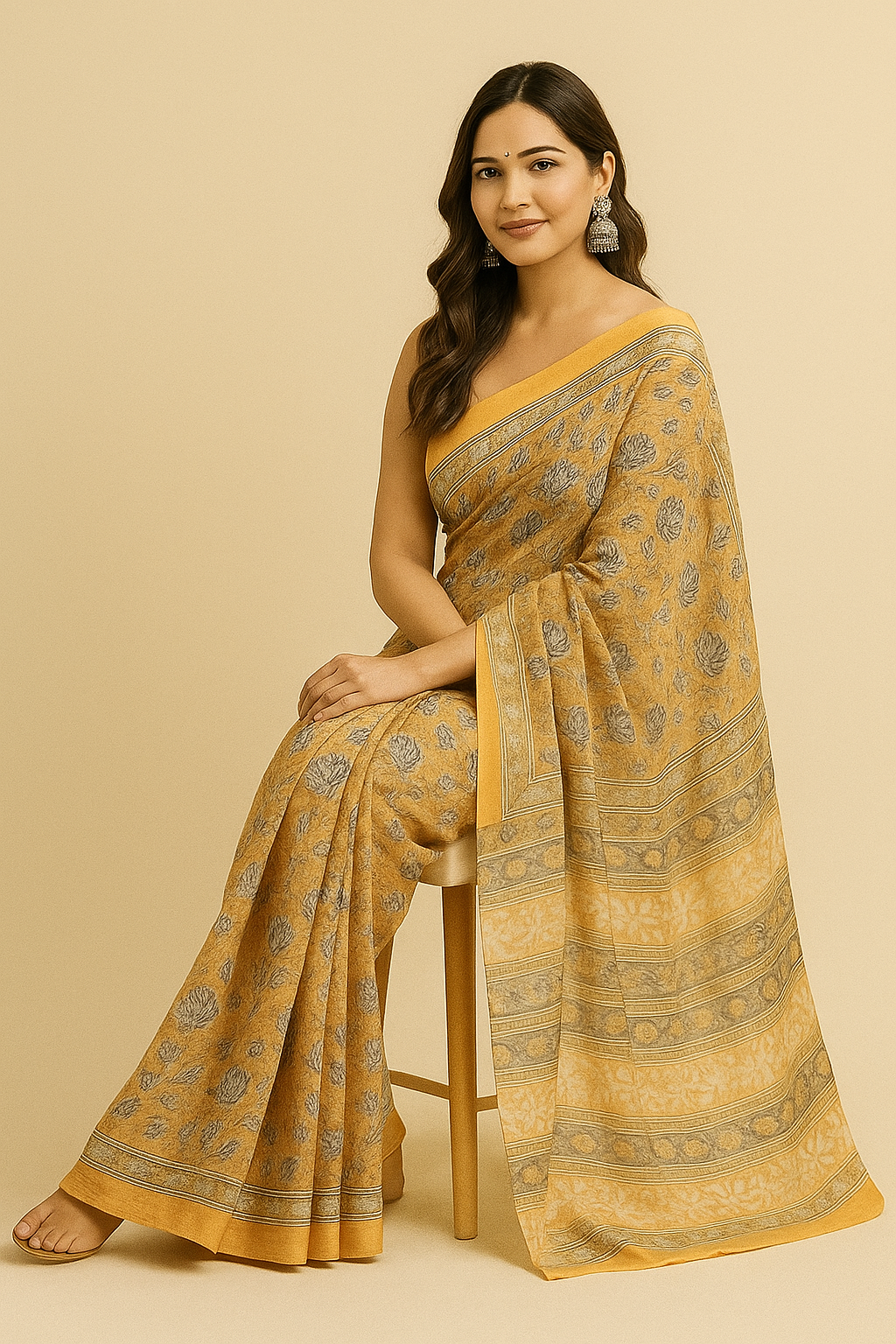 Pure Maheshwari Silk Saree – Elegant Handloom New Arrival