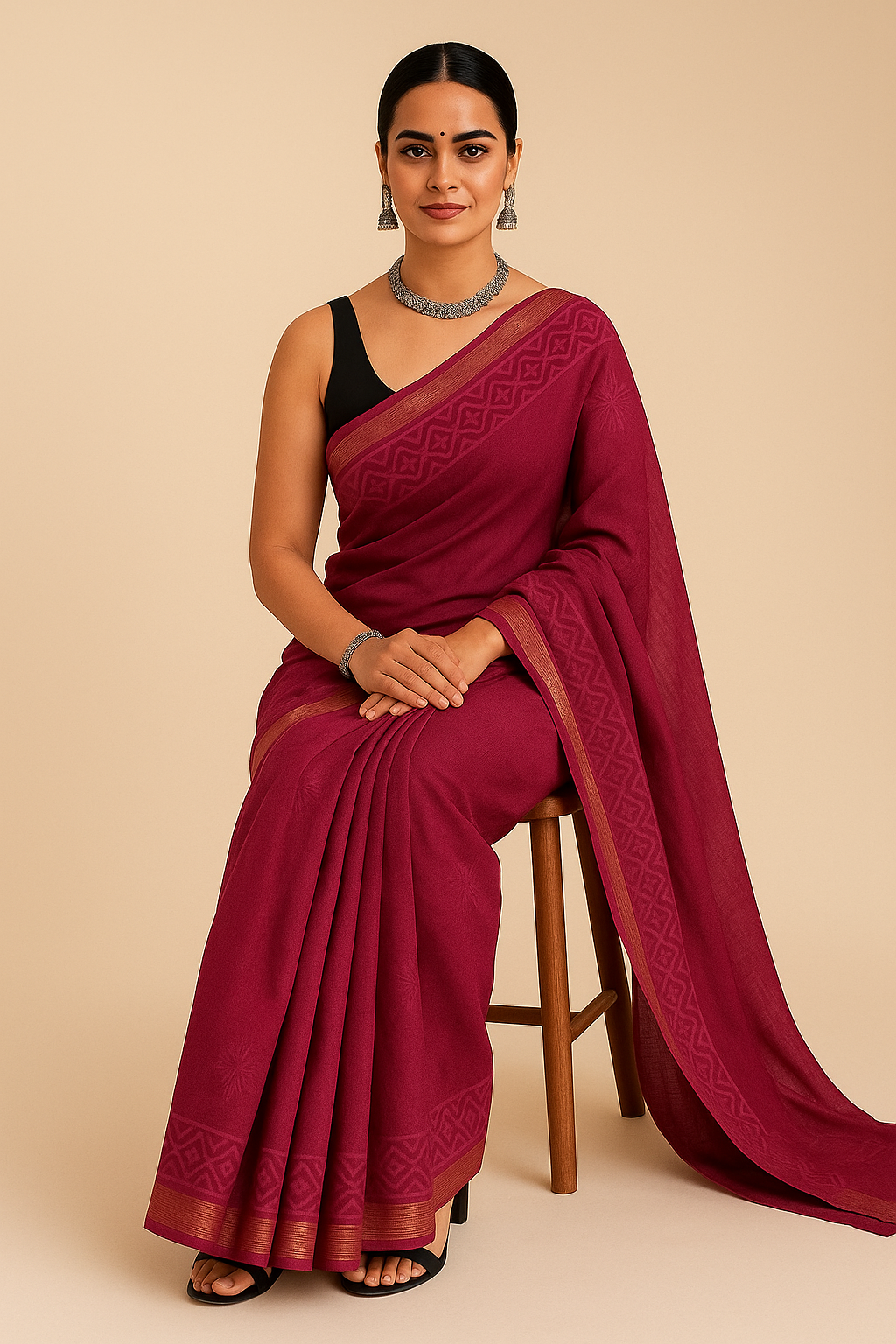 Maheshwari Silk Saree – Handcrafted Elegance in Pure Silk