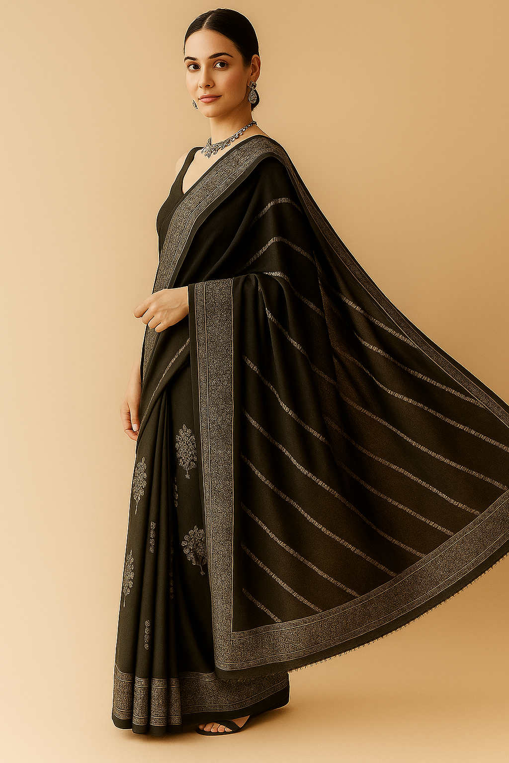 Jaipur Block Print Handcrafted Indigo Cotton Mul Saree – Pure