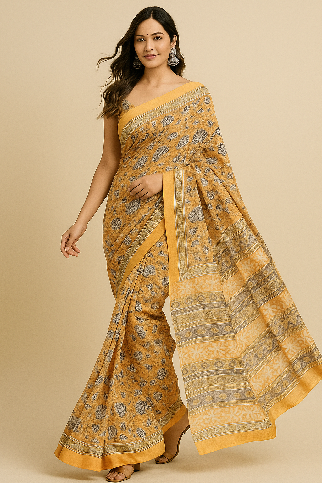 Pure Maheshwari Silk Saree – Elegant Handloom New Arrival